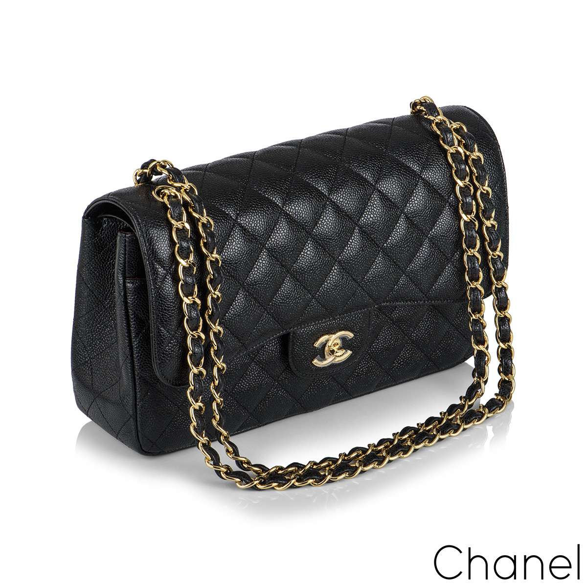 Chanel Black Quilted Caviar New Classic Flap Jumbo Q6BAQP0FK4079